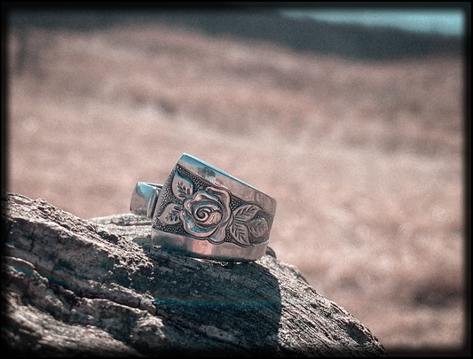 Deathless Rose • Stainless Steel Spoon Ring