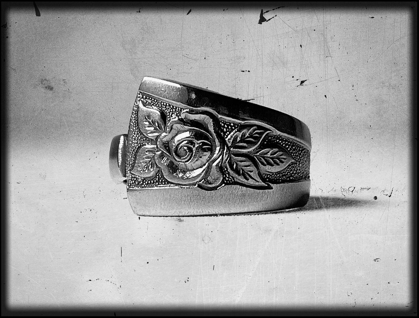 Deathless Rose • Stainless Steel Spoon Ring