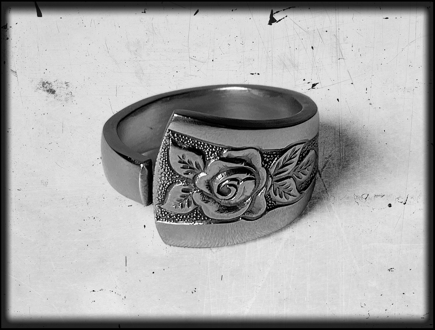 Deathless Rose • Stainless Steel Spoon Ring